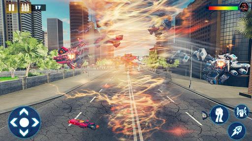 Tornado Robot Car Transform: Hurricane Robot Games - Gameplay image of android game