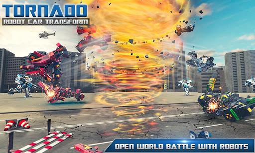 Tornado Robot Car Transform: Hurricane Robot Games - Gameplay image of android game