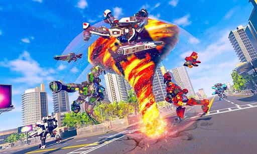 Tornado Robot Car Transform: Hurricane Robot Games - Gameplay image of android game