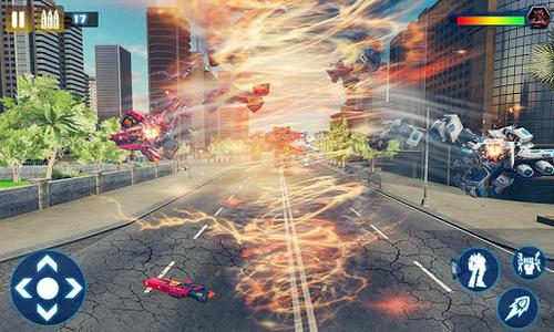 Tornado Robot Car Transform: Hurricane Robot Games - Gameplay image of android game