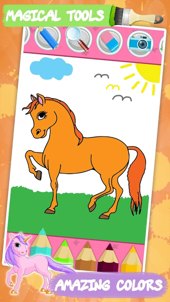Unicorn Kids Coloring Book - عکس بازی موبایلی اندروید