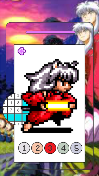 InuYasha Pixel Art Coloring - عکس برنامه موبایلی اندروید