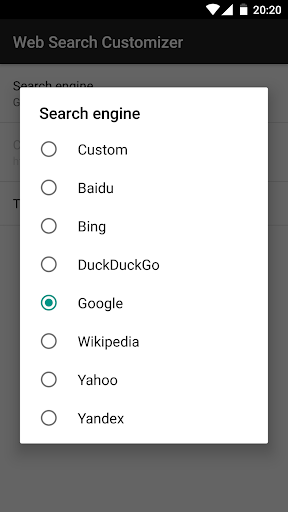 Web Search Customizer - Image screenshot of android app