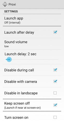 Proxi - proximity (screen off) app launcher - عکس برنامه موبایلی اندروید