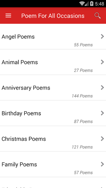 Poems For All Occasions - Image screenshot of android app