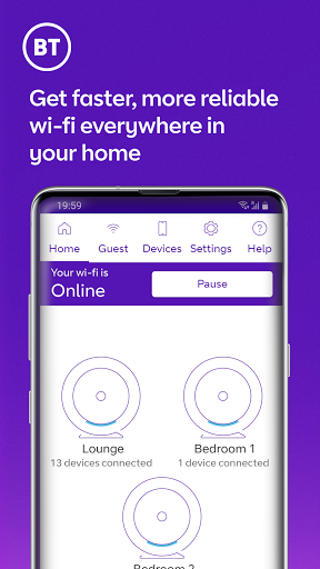 Whole Home Wi-Fi from BT - Image screenshot of android app