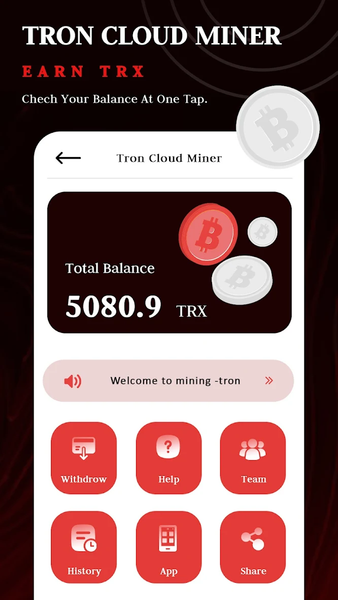 Tron Mine - Cloud Mining App - عکس برنامه موبایلی اندروید