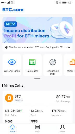 BTC.com - Leading Mining Pool - عکس برنامه موبایلی اندروید