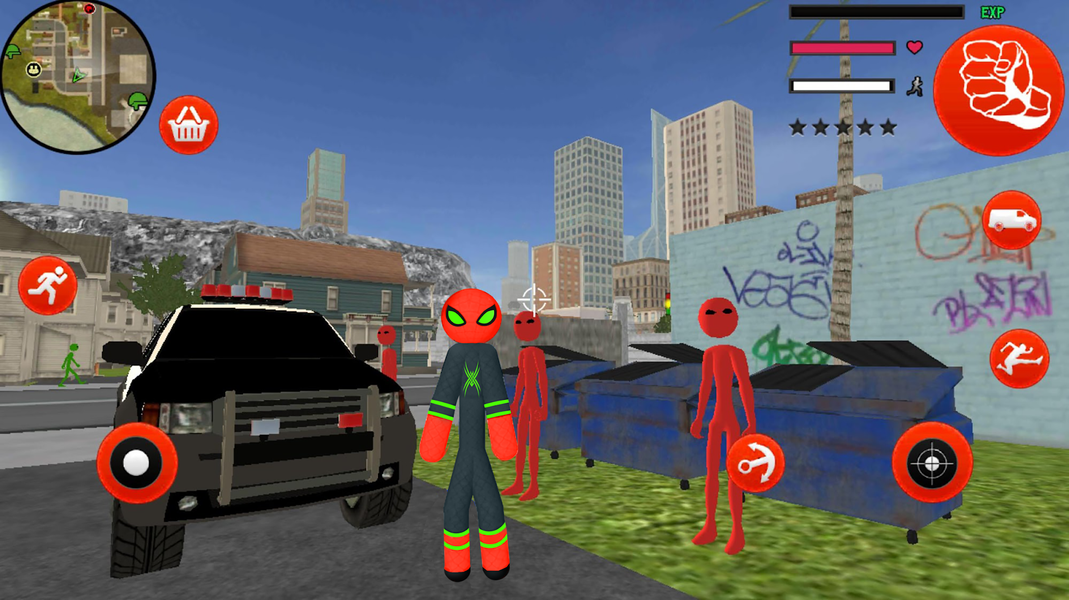 Stickman Spider Rope Hero Gang - Gameplay image of android game