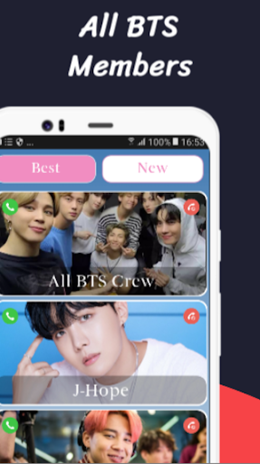 BTS Video Call and live Chat ☎️ ☎️ BTS Messenger - عکس برنامه موبایلی اندروید