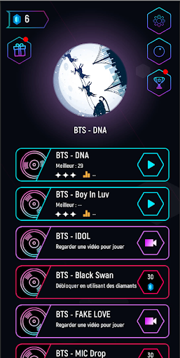 BTS & BLACKPINK Tiles Hop: KPOP EDM Rush - Gameplay image of android game