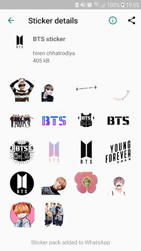 WAStickerApps -BTS kpop Stickers for Whatsapp - Image screenshot of android app