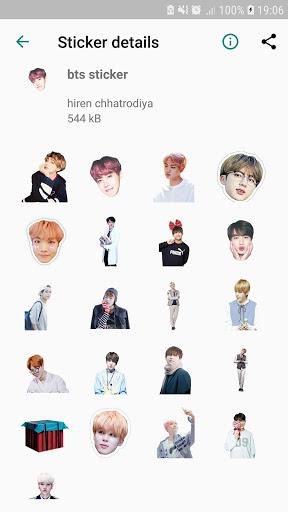 WAStickerApps -BTS kpop Stickers for Whatsapp - Image screenshot of android app