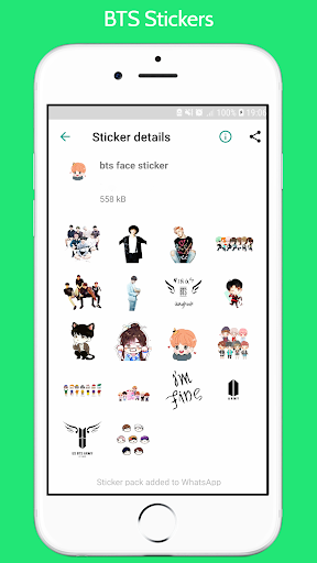 WAStickerApps -BTS kpop Stickers for Whatsapp - Image screenshot of android app