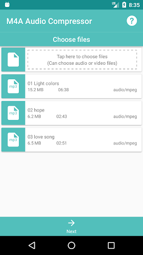 M4A Audio Compressor - عکس برنامه موبایلی اندروید