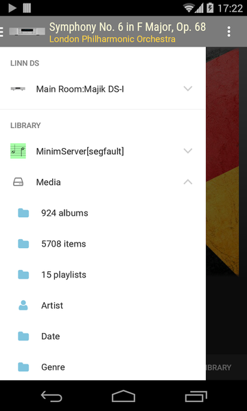 BubbleDS for Linn DS/OpenHome - Image screenshot of android app