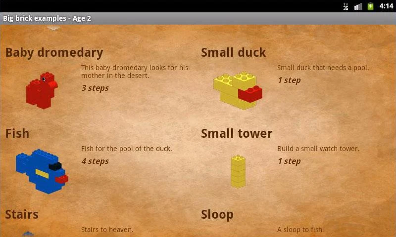 Big brick examples - Age 2 - Image screenshot of android app