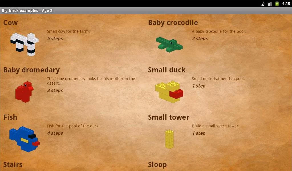 Big brick examples - Age 2 - Image screenshot of android app