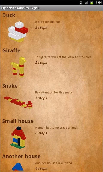 Big brick examples - Age 3 - Image screenshot of android app