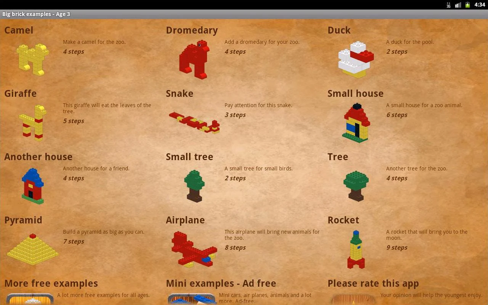 Big brick examples - Age 3 - Image screenshot of android app
