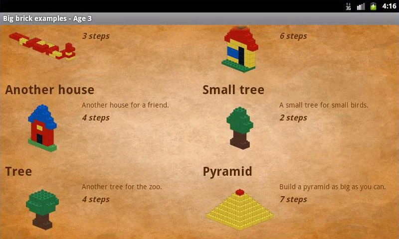 Big brick examples - Age 3 - Image screenshot of android app