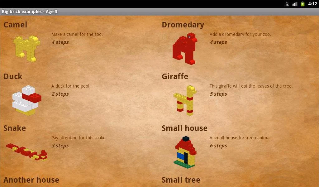 Big brick examples - Age 3 - Image screenshot of android app