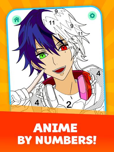 Anime Boys - Coloring Book by Numbers - عکس برنامه موبایلی اندروید