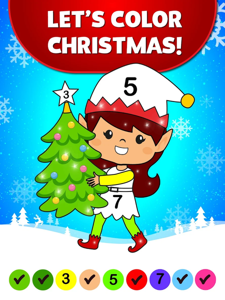 Xmas Coloring Book By Numbers - عکس بازی موبایلی اندروید