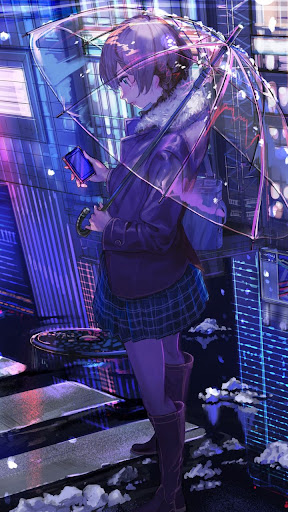 HD desktop wallpaper: Anime, Night, City, Cat, Girl download free picture  #1022455