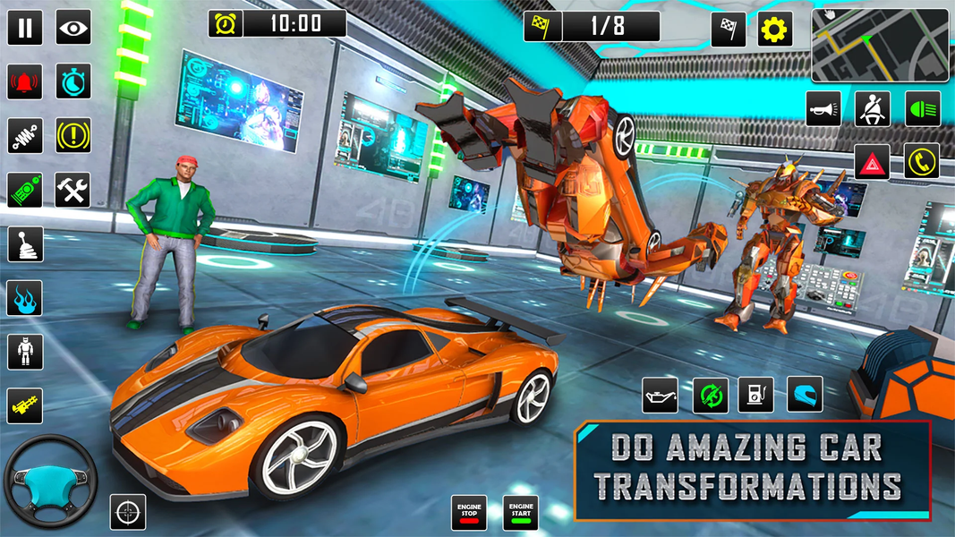 Robot Car Transformation Games - Gameplay image of android game