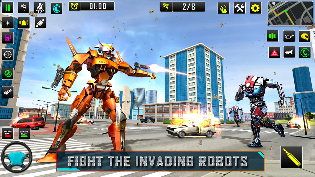 Robot Car Transformation Games - Gameplay image of android game
