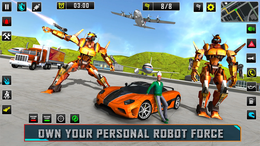 Robot Car Transformation Games - Gameplay image of android game