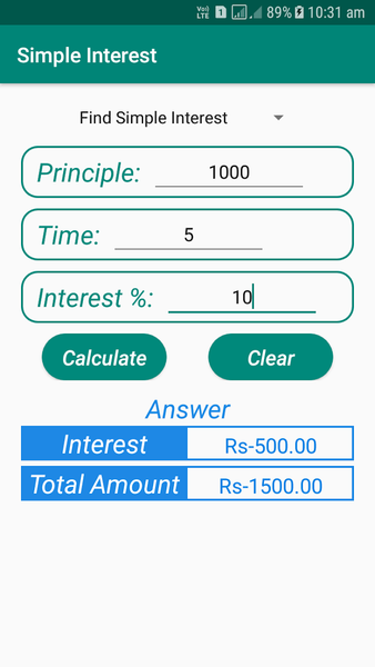 Simple/Compound Interest Calc - عکس برنامه موبایلی اندروید