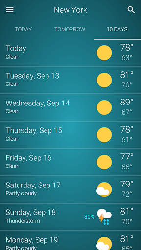 Weather - عکس برنامه موبایلی اندروید