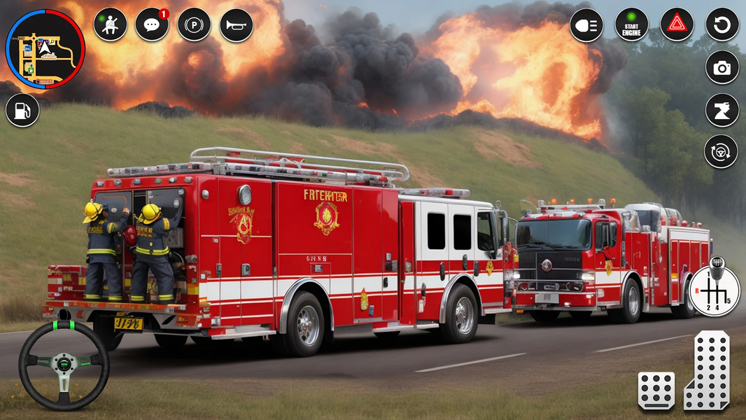 Fire Truck Rescue Sim Games 3d - Gameplay image of android game