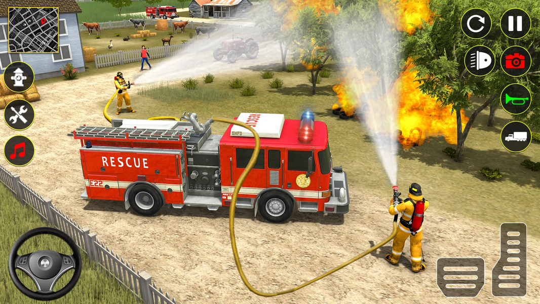 Fire Truck Rescue Sim Games 3d - Gameplay image of android game