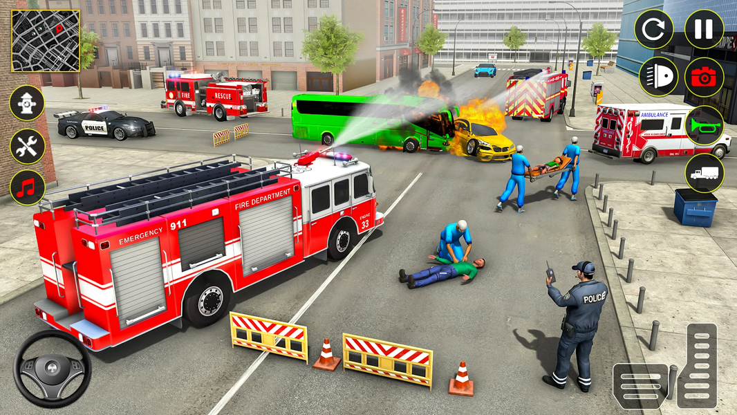 Fire Truck Rescue Sim Games 3d - Gameplay image of android game