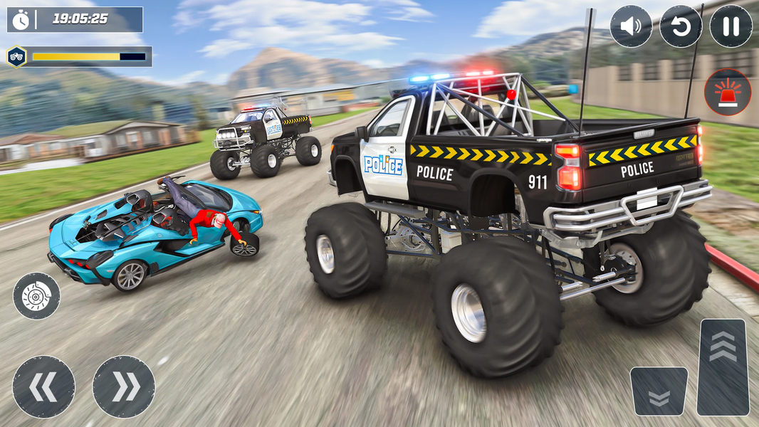 Police 4x4 Monster Truck Games - Gameplay image of android game