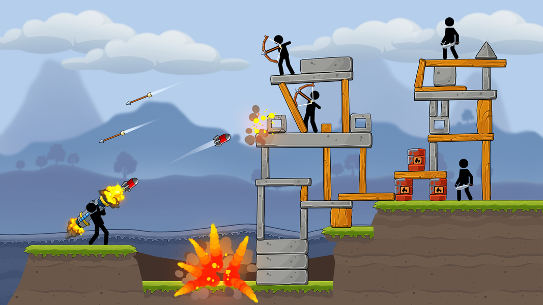 Boom Stick: Bazooka Puzzles - Gameplay image of android game
