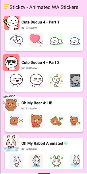 Stickzy - Animated WA Stickers - Image screenshot of android app