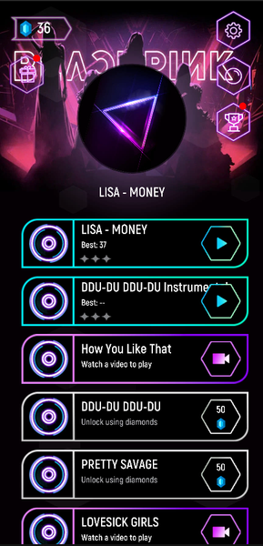 Lisa Blackpink Kpop Tiles Rush - Gameplay image of android game