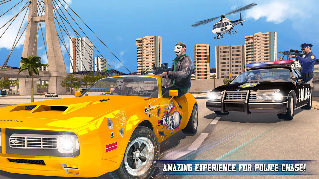 Police Helicopter Chase Game - Gameplay image of android game