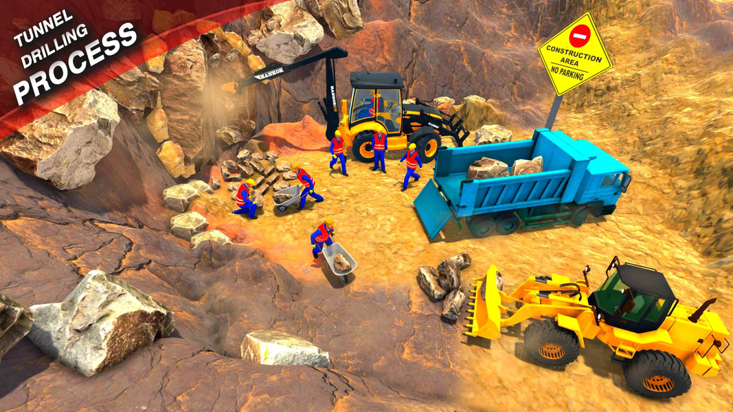 Uphill Tunnel JCB Construction - Gameplay image of android game