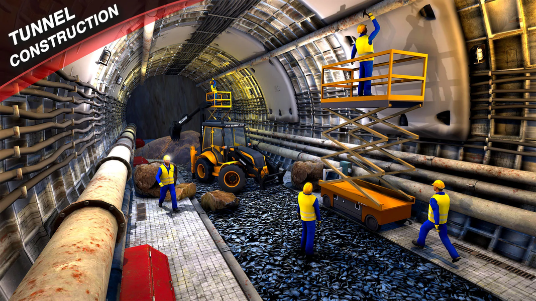 Uphill Tunnel JCB Construction - Gameplay image of android game