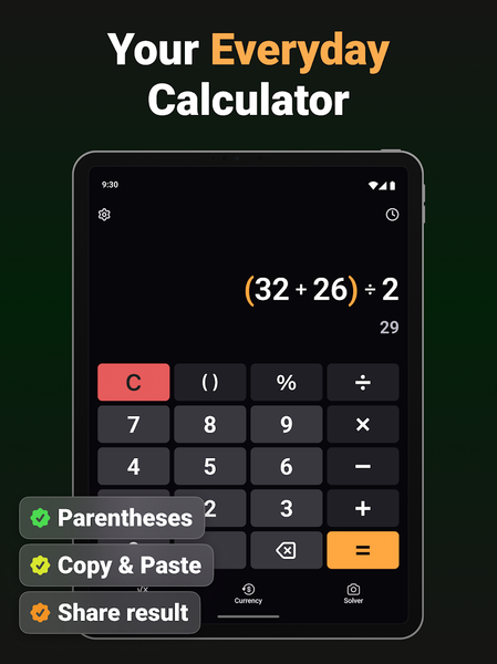 Calculator One - عکس برنامه موبایلی اندروید