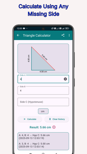 Diagonal Calculator - عکس برنامه موبایلی اندروید