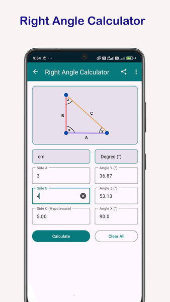 Diagonal Calculator - عکس برنامه موبایلی اندروید