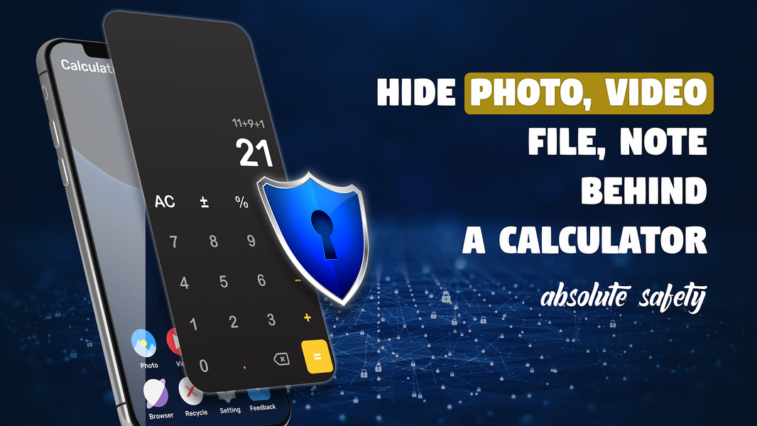 Calculator - Hide Photo, Video - عکس برنامه موبایلی اندروید