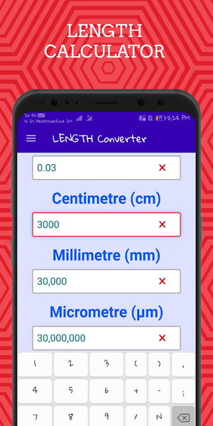 Length Converter - Length Calc - عکس برنامه موبایلی اندروید