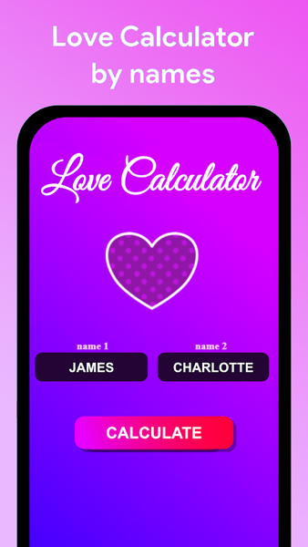 Love Calculator by name - عکس برنامه موبایلی اندروید
